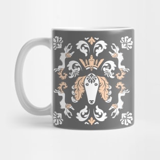 The Spirit of Saluki Damask (Gray) Mug